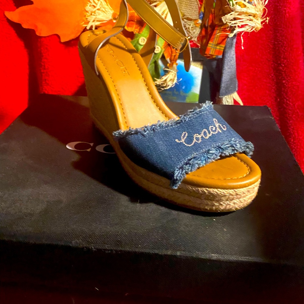 Coach blue Jean heal shoes! Wore 1 time and so comfortable love them